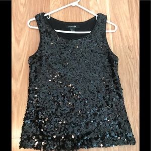 Black sequin top